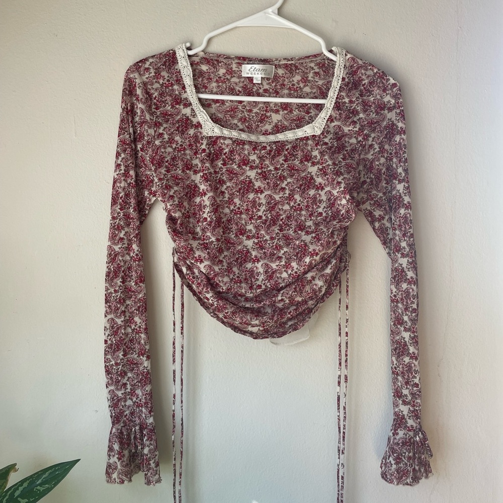 long sleeve paisley top